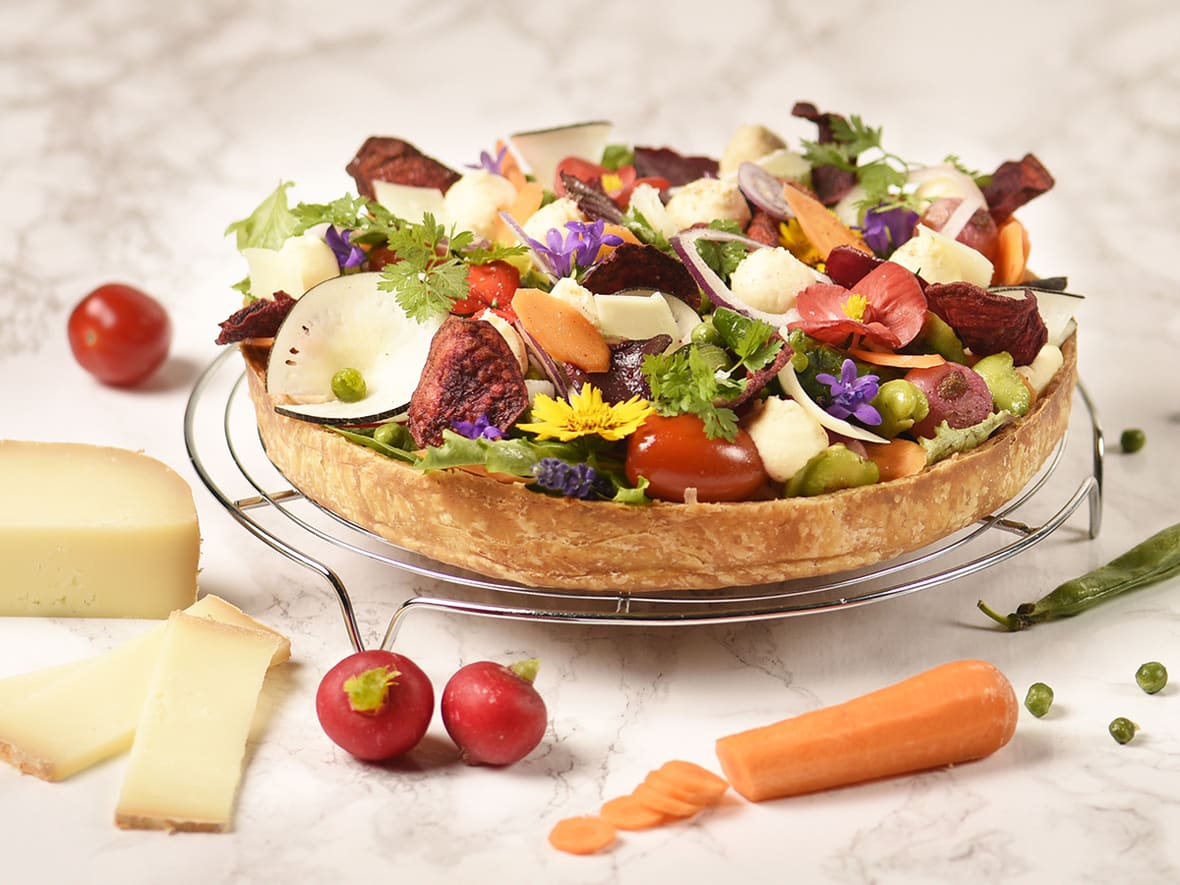 Tarte légumes printaniers et fromage de brebis.*ATTR