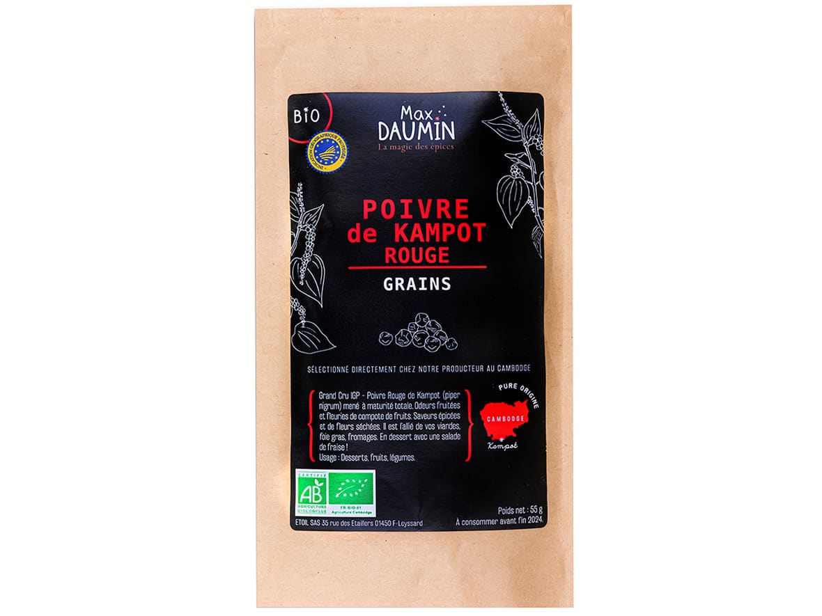 Le meilleur des poivres, Kâmpôt rouge Bio en grains.*ATTR