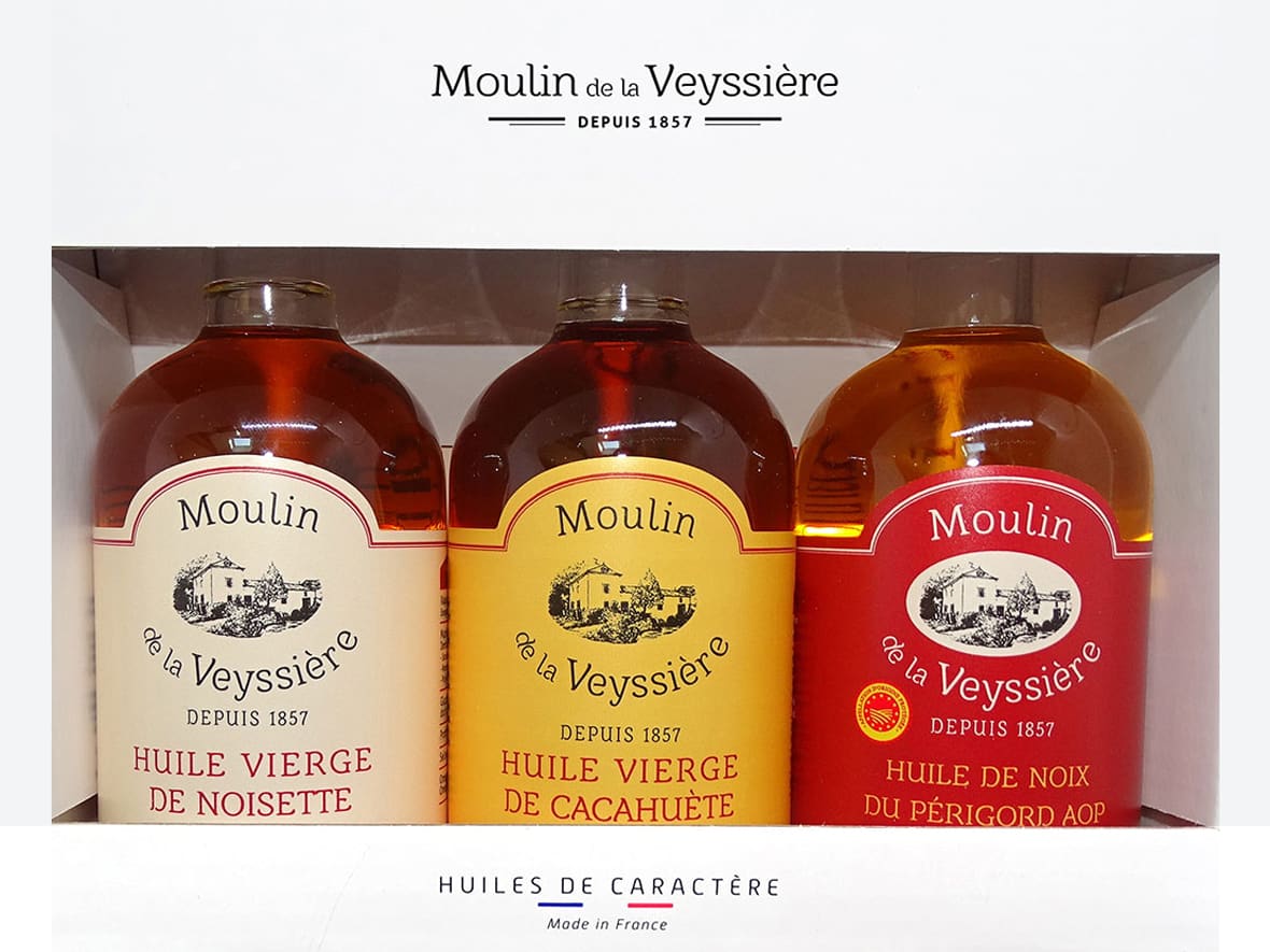 Coffret d'huiles-Le Moulin de la Veyssière.*ATTR
