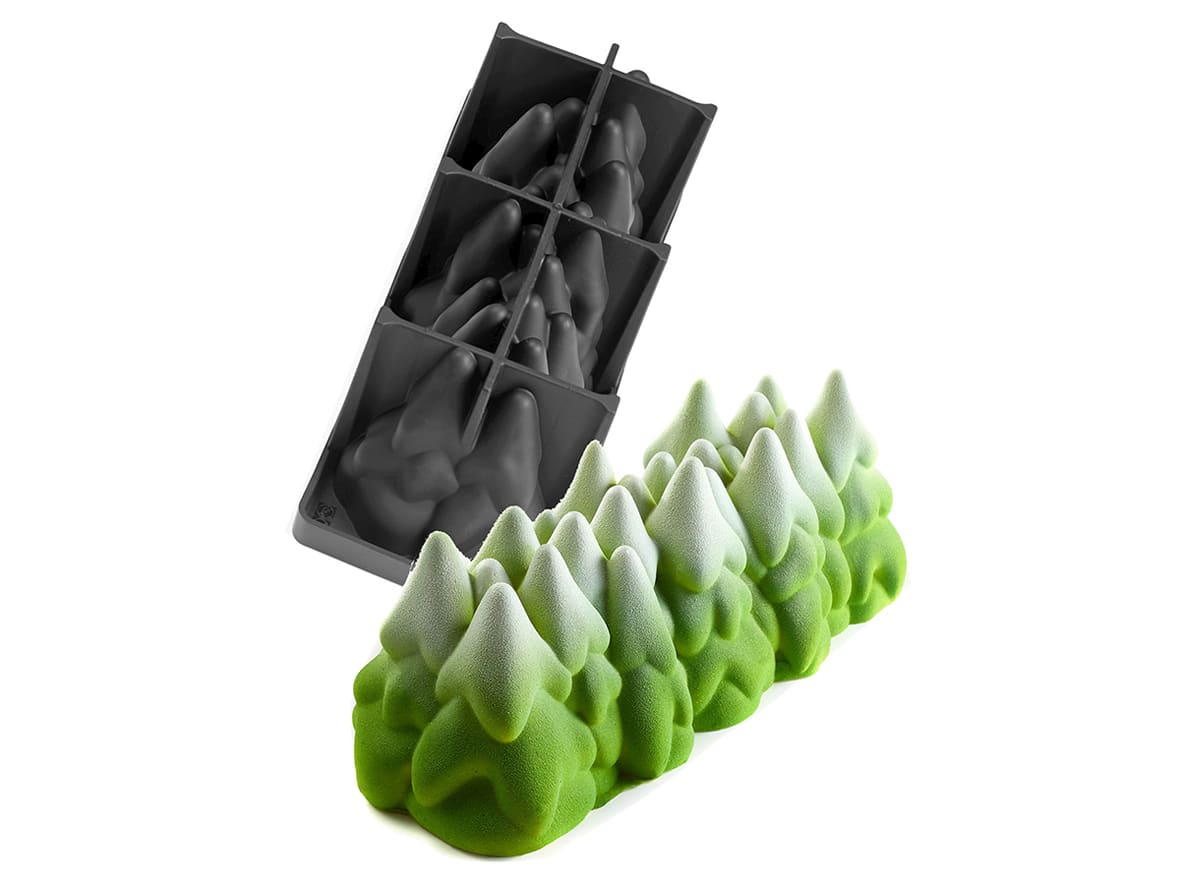 Moule buche silicone forêt de sapin.*ATTR