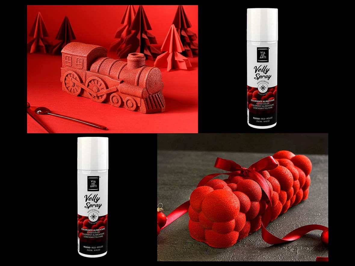 Spray velours patisserie rouge Via delle Arti.*ATTR