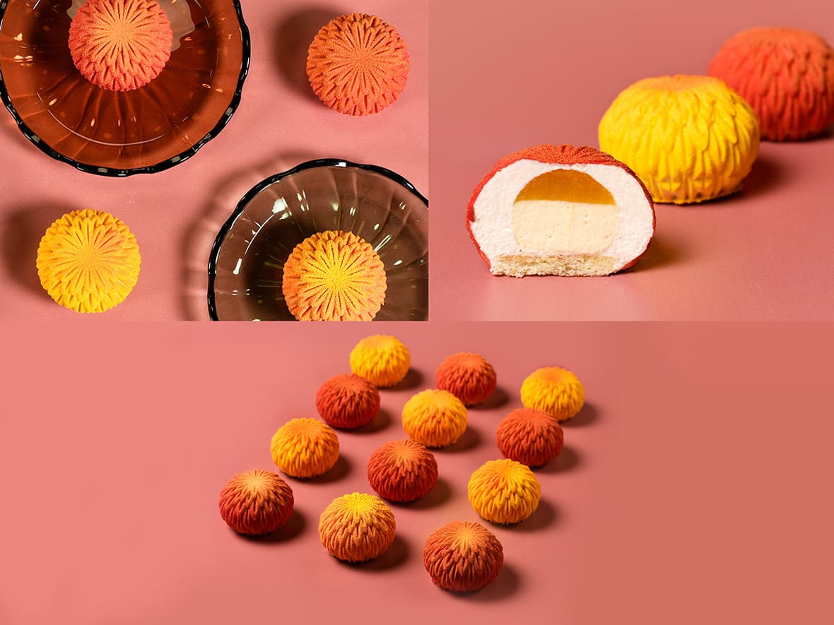 Spray velours patisserie orange et jaune Via delle Arti.*ATTR