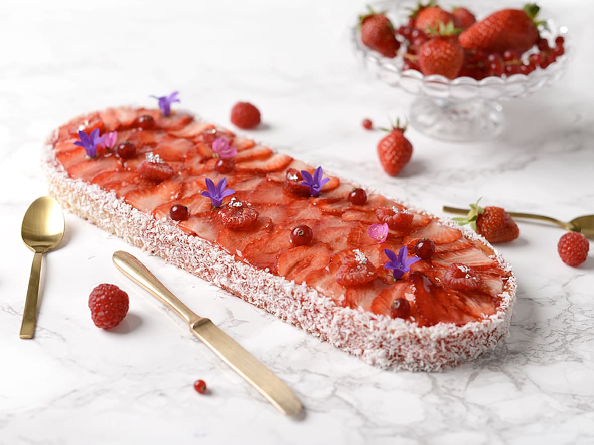 Tarte croustillante fraise/framboise.*ATTR