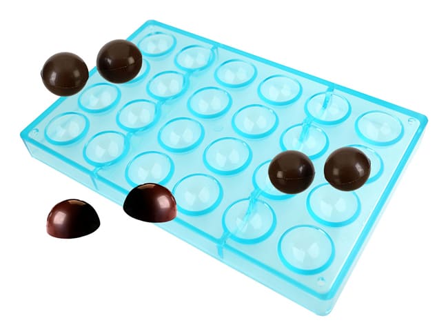Stampo da cioccolato con semi-sfere - 24 semi sfere Ø 3,2 cm - 27,5 x 17,5 cm