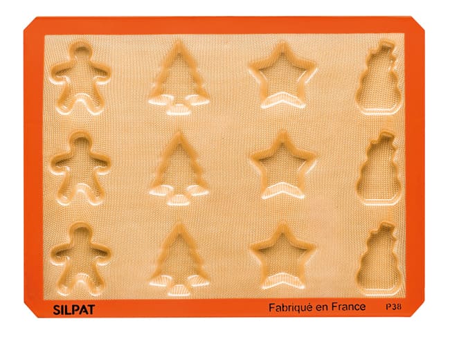 Stampo silicone Silpat celebrazione di natale - 12 impronta - 40 x 30 cm - Demarle