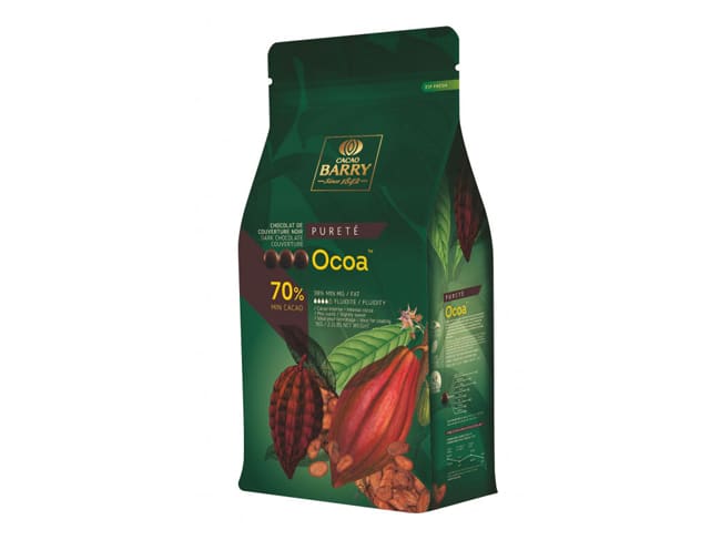 Cioccolato da copertura fondente Ocoa in pastiglie - 70% cacao - 1 kg - Cacao Barry