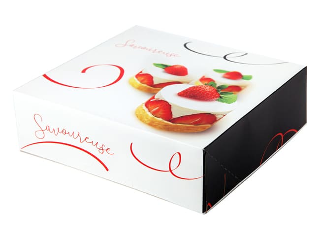 Scatola dessert quadrata "Savoureuse" - alt 8 cm - 28 x 28 cm (x 50)