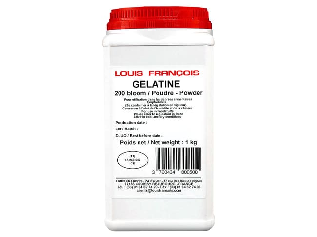 Gelatina in polvere 200 bloom origine suina - 1 kg - Louis François