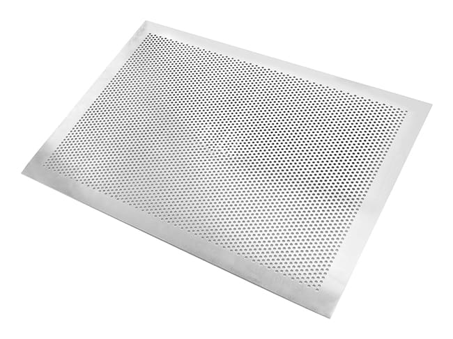 Teglia perforata in alluminio - bordo piatto - 40 x 30 cm - Mallard Ferrière