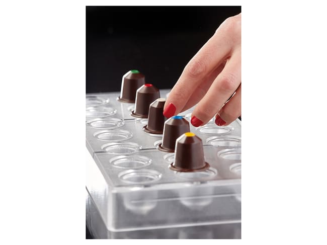 Stampo da cioccolato a forma di capsula caffé - 21 formine - Pavoni