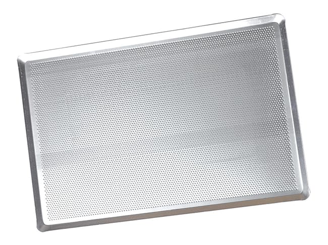 Teglia perforata in alluminio - bordo piatto - 60 x 40 cm
