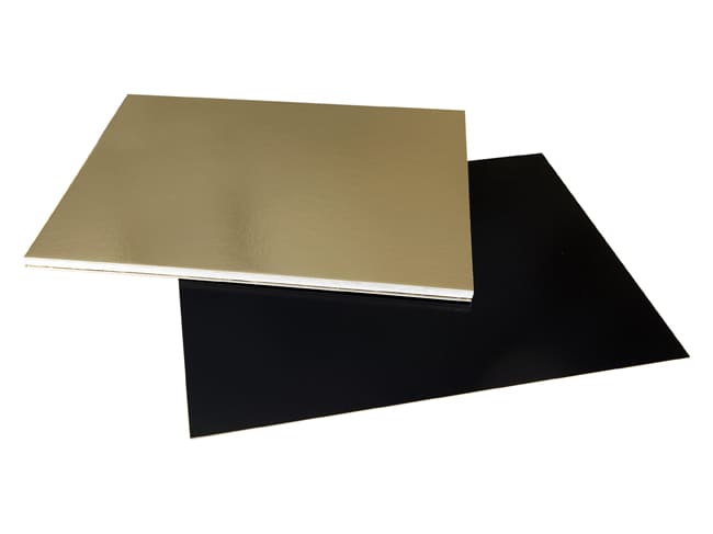 Lastra cartone rettangolare - oro e nero - 40 x 30 cm (x 25) - Tradiser