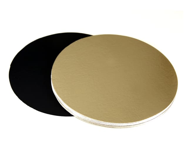 Supporto in cartone - rotondo, oro e nero - Ø 14 cm (x 100) - Tradiser