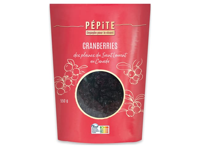 Canadian Organic Dried Cranberries 550g - Pépite