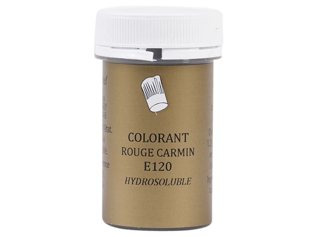 Carmine Red Food Colouring - Water soluble - Pot of 10g - Selectarôme