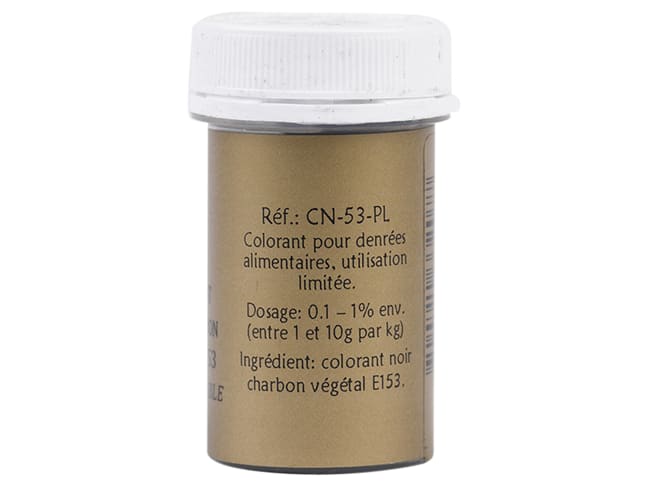 Black Colouring Powder - Fat soluble - Tub of 8 grams - Selectarôme