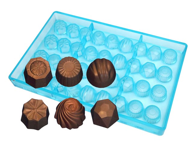 Chocolate Mould - 6 Assorted Bonbon Chocolates - 27.5 x 17.5cm