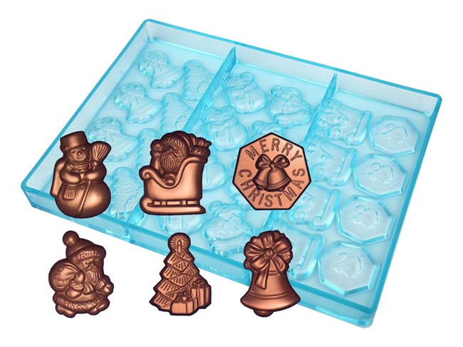 Chocolate Mould - Assorted Christmas Shapes - 24 Cavities