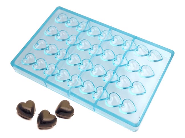 Heart Chocolate Mould - 27,5 x 17,5cm - 2,5 x 2,5cm