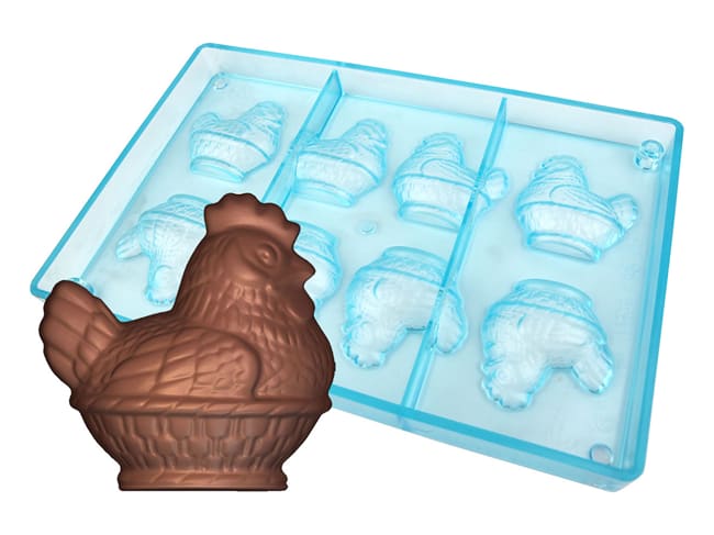 Chocolate Mould - Hen in Basket - 27.5 x 17.5cm