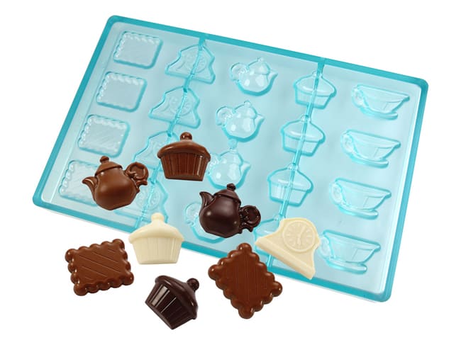 Chocolate tritan Mould - 20 Teatime Shapes - 27,5 x 17,5cm