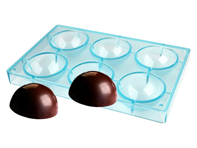 Half Sphere Chocolate Mould - 6 half sphere Ø 7 cm - 27,5 x 17,5cm