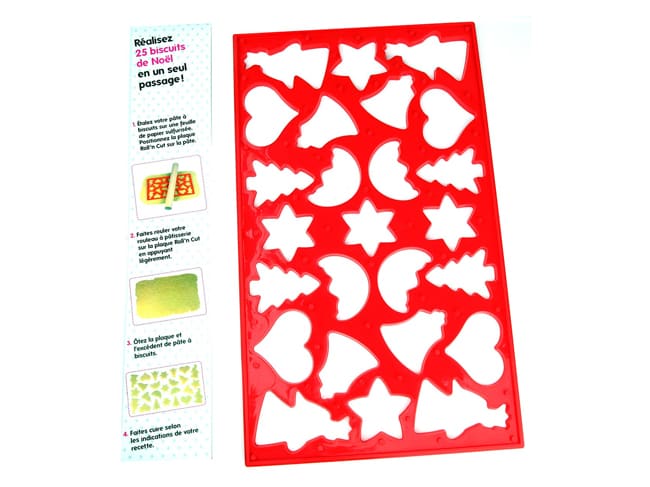 Christmas Cookie Cutting Sheet - 37 x 22cm - 25 Shapes - Chevalier Diffusion