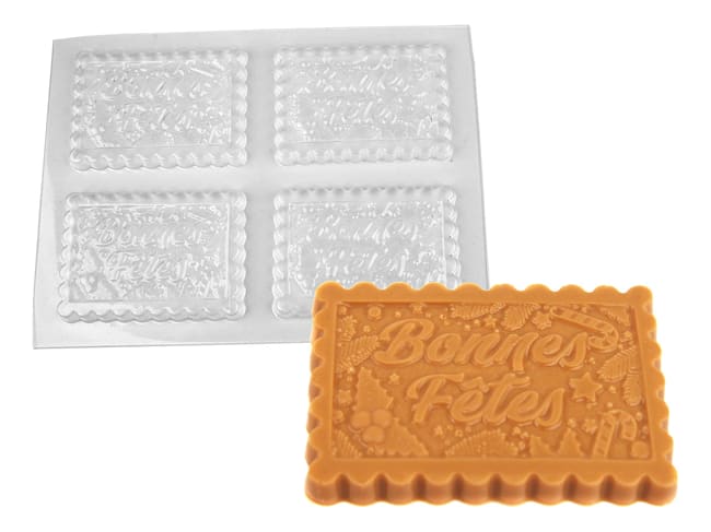 Thermoformed Chocolate Mould - 4 festive cookies - Denis Darroman