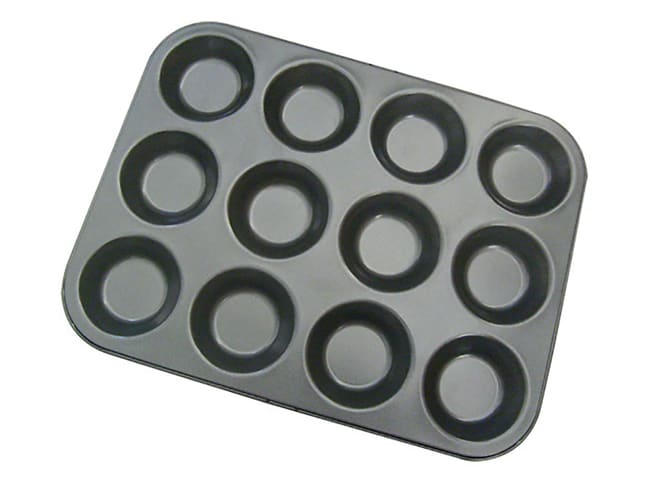 Non-Stick 12 Tartlet Tin - 34 x 26cm - De Buyer