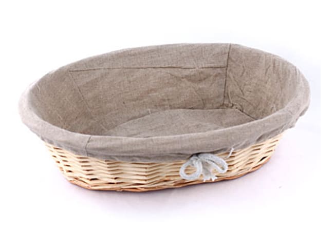 Oval Lined Wicker Banneton - 33 x 24cm