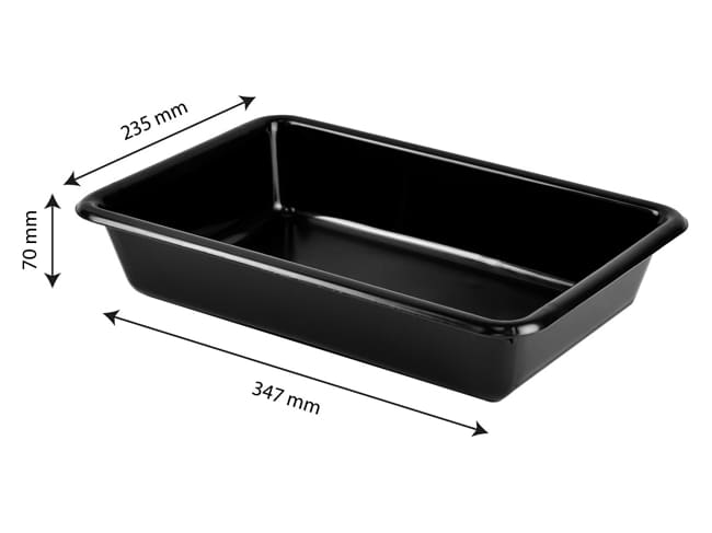 Black 3L Flat Tray - 34 x 23 x H 7cm - Gilac