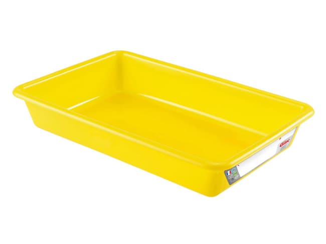 Yellow 3L Flat Tray - Compliant HACCP - 34 x 23 x H 7cm - Gilac