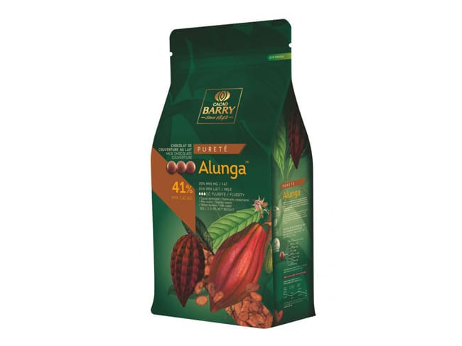 Alunga Milk Chocolate Couverture Pistoles - 41% cocoa - 5kg - Cacao Barry