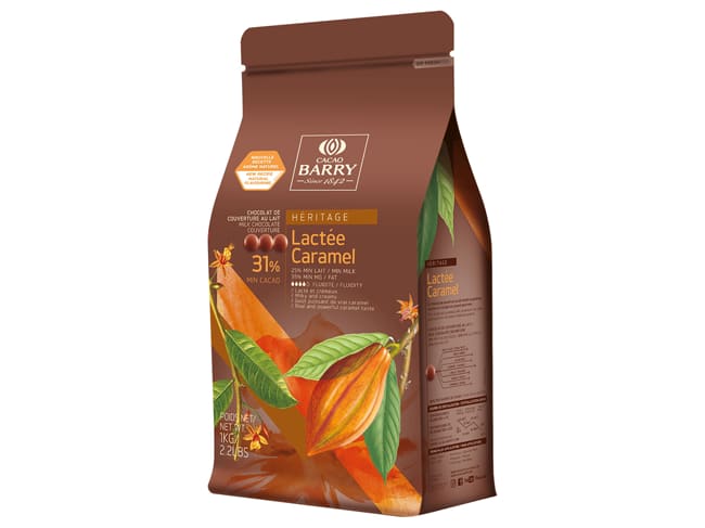 Milk & Caramel Chocolate Couverture Pistoles - 31,2% cocoa - 1kg - Cacao Barry