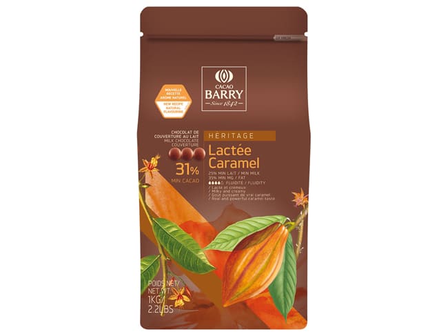 Milk & Caramel Chocolate Couverture Pistoles - 31,2% cocoa - 1kg - Cacao Barry