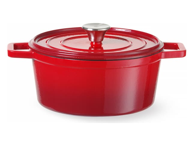 Cast Iron Red Oval Casserole - 31,7 x 24cm - Hendi