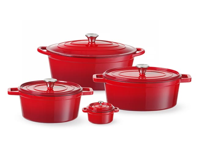 Cast Iron Red Oval Casserole - 31,7 x 24cm - Hendi