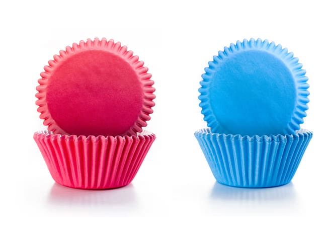 Cupcake Mould - Set of 100 - blue and red - Ibili