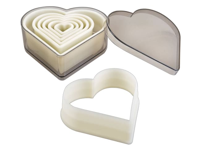 Set of 7 Plain Pastry Cutters - Heart - Ibili