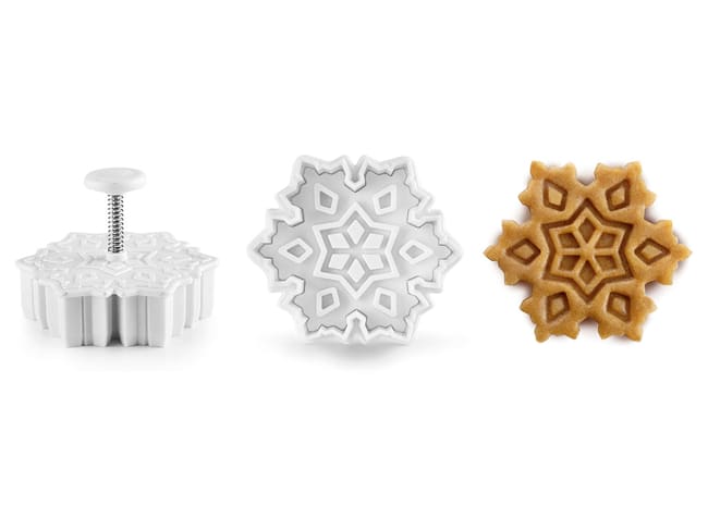 Pusher cookie cutter (x 3) - Snowflake shape - Ibili