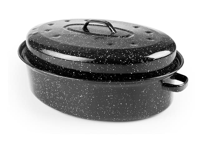 Roaster casserole - enamelled steel - 42 x 32 cm - Ibili