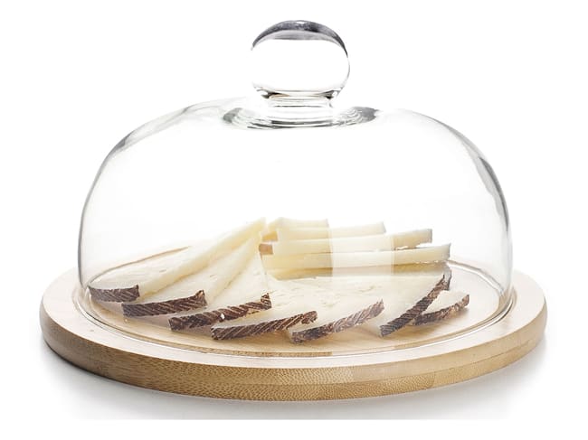 Tray for cheese - with glass bell - Ø 20 cm - Ibili