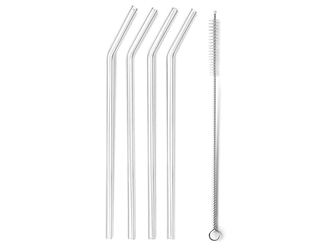 Set of 4 Glass Straws - Lacor