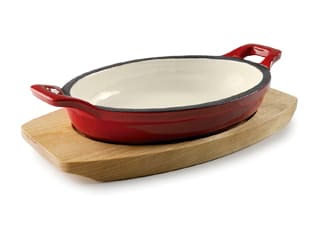 Red Cast Iron Oval Casserole Dish