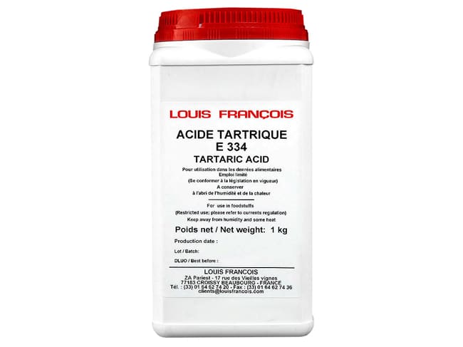 E334 Tartaric Acid - 1kg - Louis François