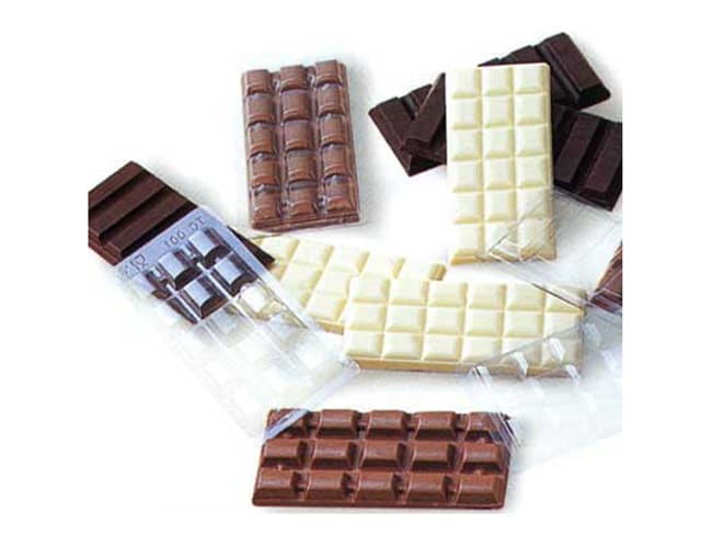 Set of 5 Chocolate Block Moulds - Square Pattern - Mallard Ferrière