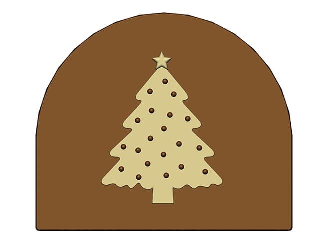 Plastic Mould for Decorated Yule Log Tips - 6 Christmas Trees