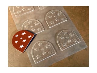 Plastic Mould for Decorated Yule Log Tips - 6 Small Star Shapes