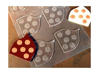 Plastic Mould for Decorated Yule Log Tips - 6 Snowflake Shapes