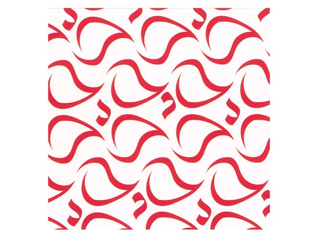 Chocolate Transfer Sheet - Red Waves (x 10) - Mallard Ferrière